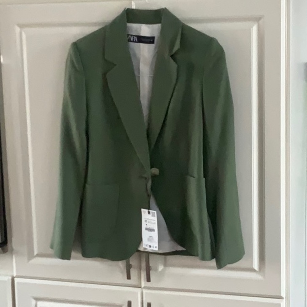 Zara Green Tailored Blazer NWT